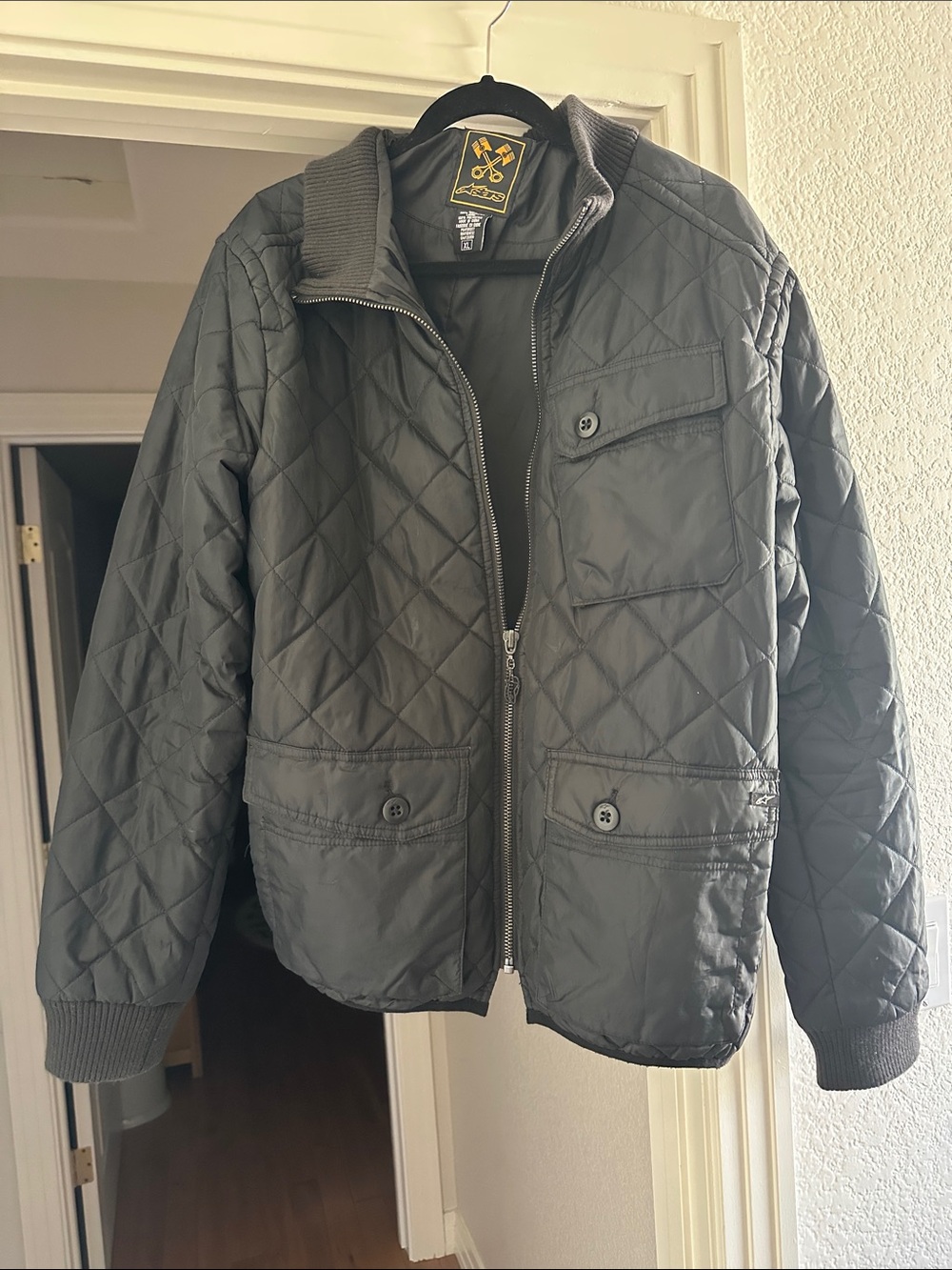 Astars Quilted Puffer Jacket - Charcoal Gray